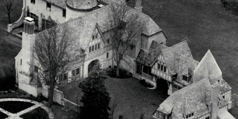Aerial shot of Ewing Manor