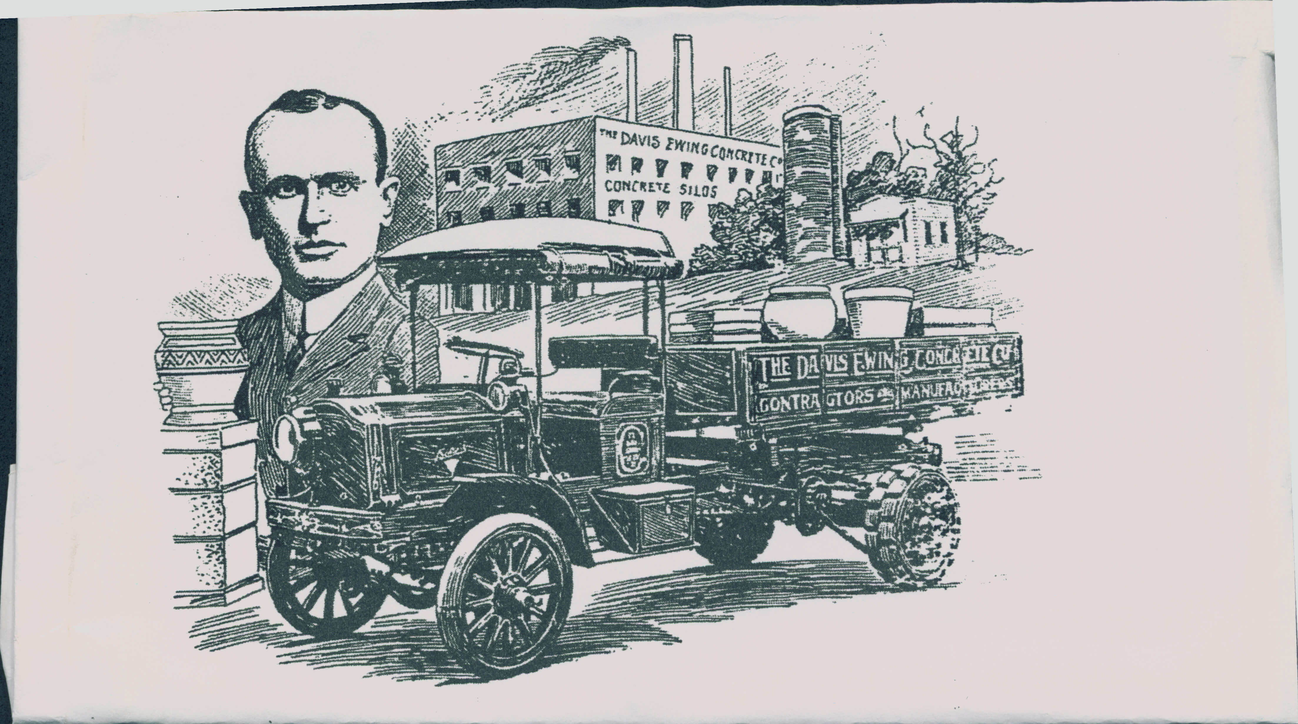Pantagraph Newspaper Ad about the Davis Ewing Concrete Company 1911